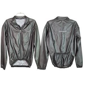 Campagnolo Gray Black Full Zip Cycling Jersey Jacket Vintage Women's XXL